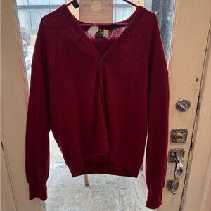 Chic Burgundy Cardigan Sweater